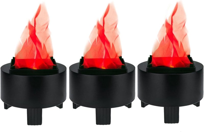 Lancoon 3D LED Fake Fire Flame Light, 3 Pack Artificial Flickering Flame Lamp Bulb Electric Campfire Effect Indoor for Christmas Halloween Festival Event Party Club Decoration - Image 1